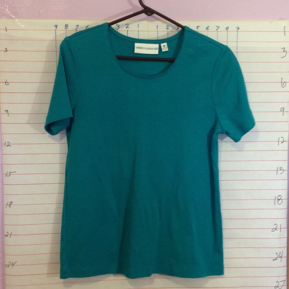 REBECCA MALONE - women's top sz Medium peacock green